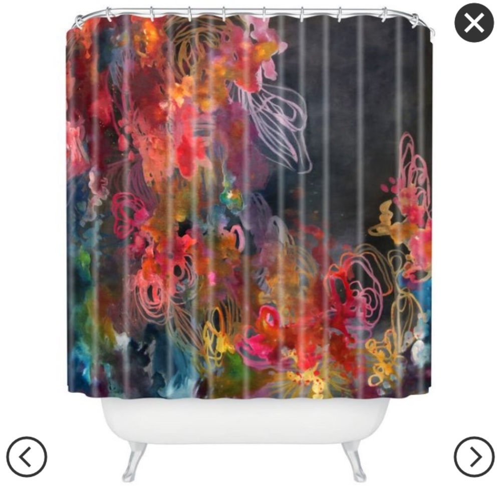 NWOT Deny Designs Bursting Heart shower curtain